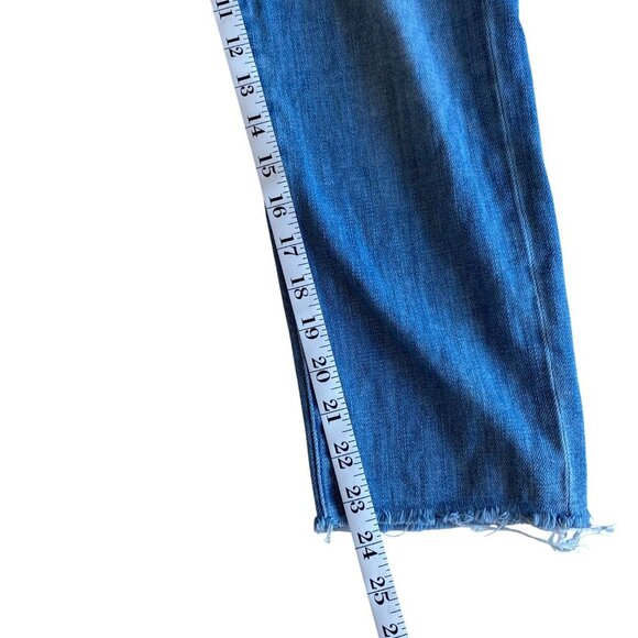 Frame Le Beau Crop Raw Hem Loose Fit Jeans Walden‎ Rock Wash Size 24 - Picture 13 of 13
